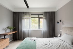 现代二居室卧室窗帘效果图