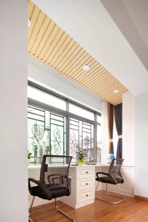 126平米现代美式风三室两厅书房装修效果图