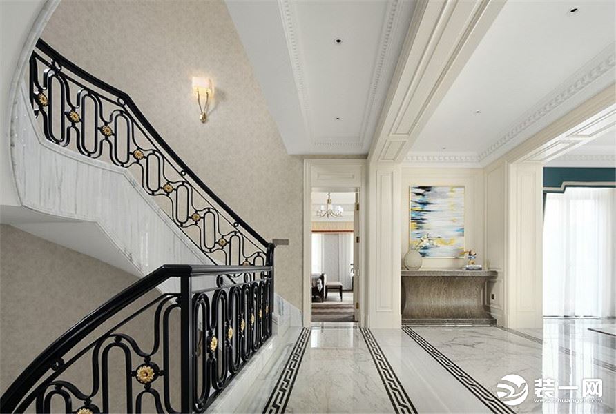 300平米新古典风格别墅楼梯装修效果图
