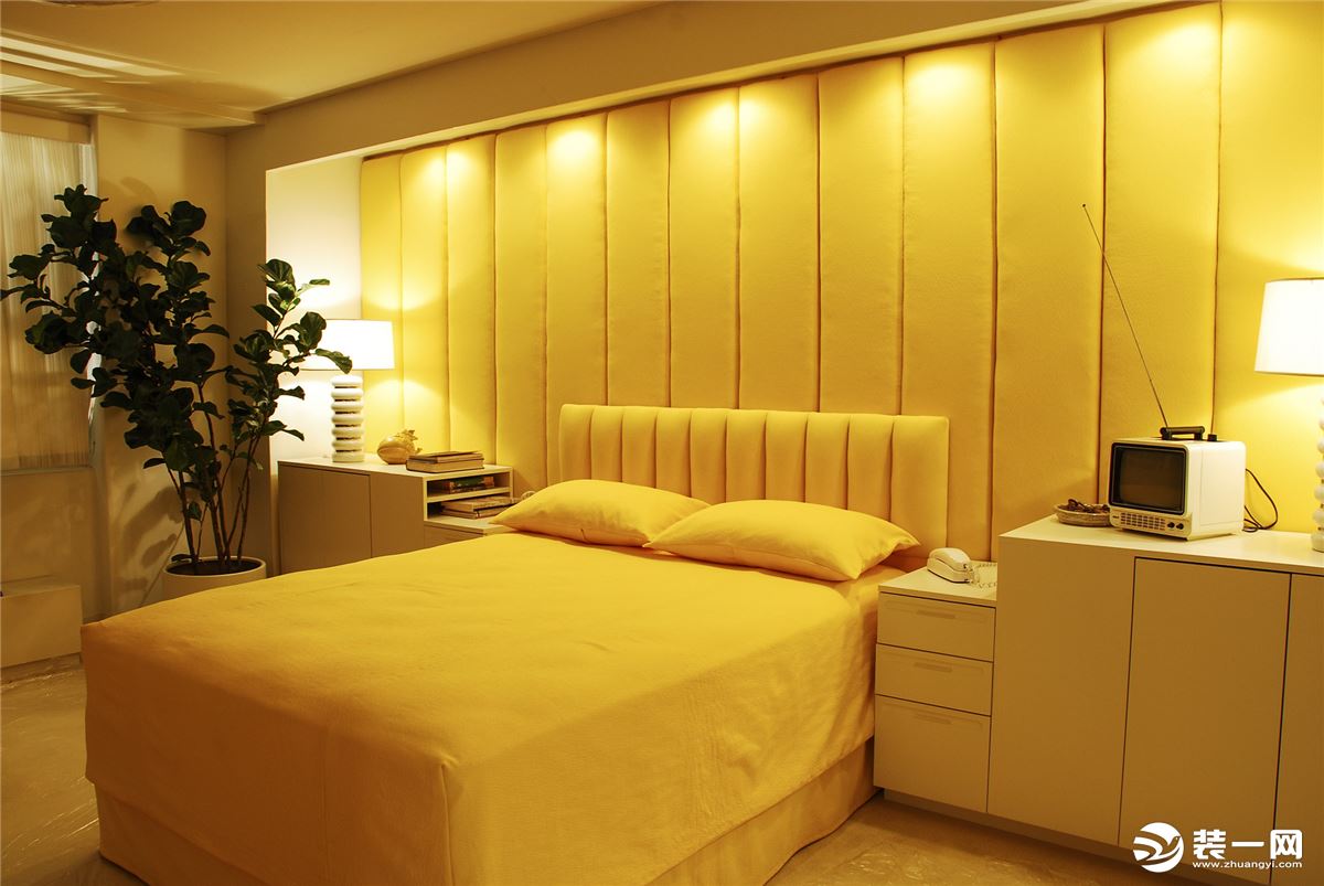 黄色系北欧风格卧室装饰北欧风格装修效果图