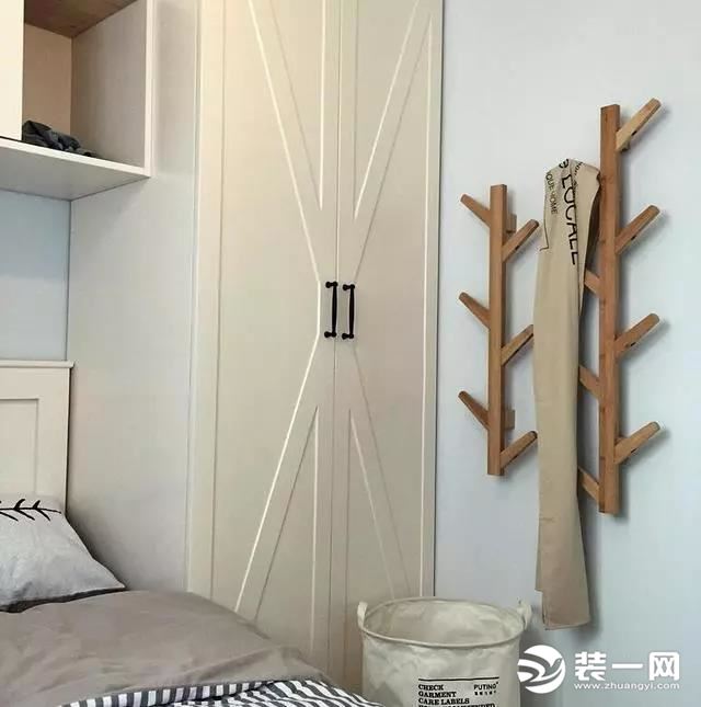 70平米小三房木质北欧风格小卧室效果图