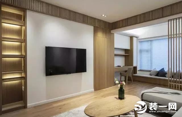 日式风格三居室装修效果图电视墙简约设计