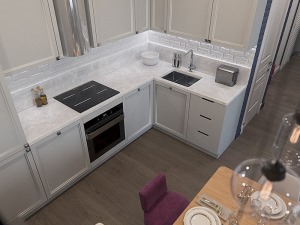 150平米新古典风格三居室厨房装修效果图