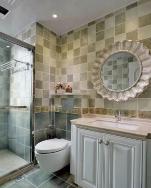 150平三室兩廳美式風格浴室衛生間裝修效果圖