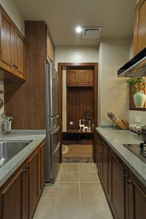 80平兩室兩廳美式風格廚房裝修效果圖