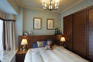 80平两室两厅美式风格卧室装修效果图