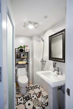 宜家风格小复式楼房卫生间瓷砖设计装修效果图
