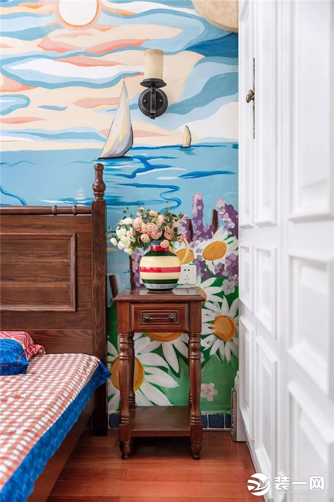 地中海风格90平米两居室卧室装修效果图