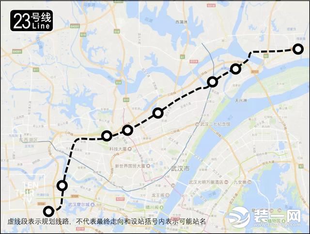 武汉地铁23号线最新规划线路图