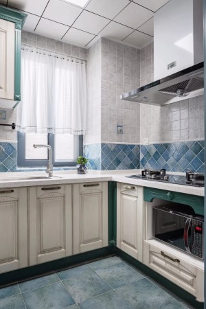 地中海风格90平米两居室厨房装修效果图