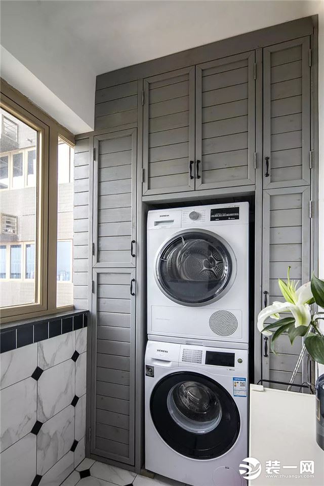 100平北欧风格两室洗衣房装修图