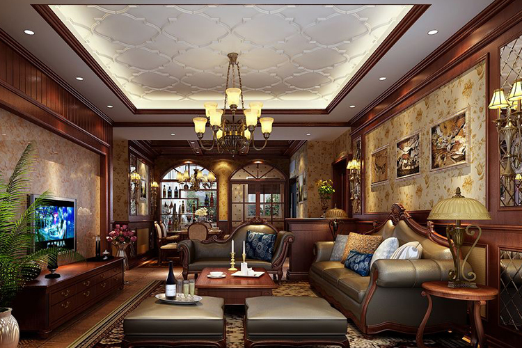 凤凰嘉园146平米欧式古典风格客厅装修案例