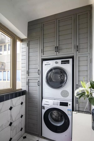 100平米北欧风格两室洗衣房装修图