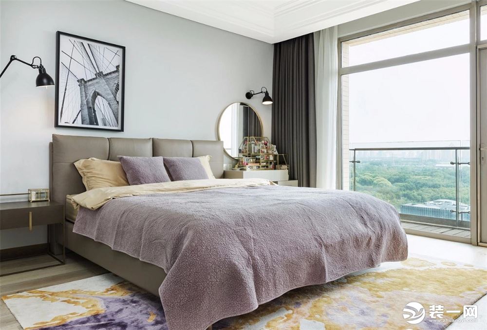 140平米三室一厅现代轻奢风格次卧卧室装修图片