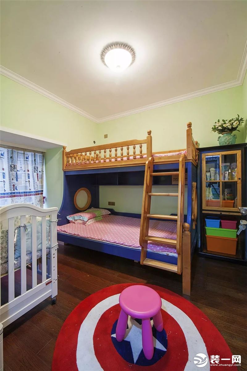 120平米三居室美式风格儿童房卧室装修效果图