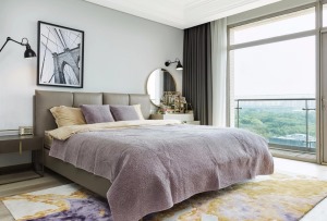 140平米三室一厅现代轻奢风格次卧卧室装修图片