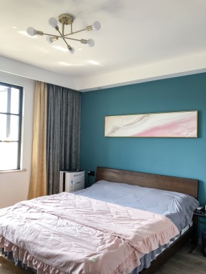 200平米现代北欧风格复式房主卧卧室装修图片