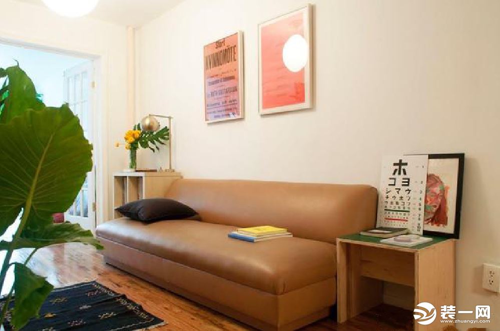 一字型房型设计一字户型装修客厅沙发背景墙效果图