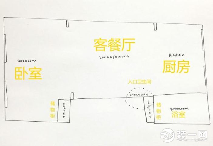 一字户型设计一字型房型设计户型图