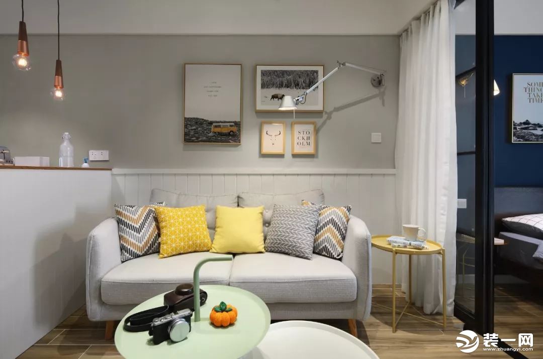 北欧风格45平米小户型客厅单身公寓装修效果图