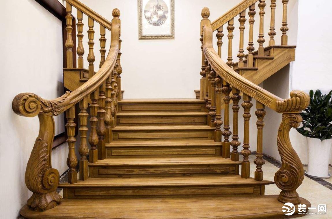 中式复古木楼梯扶手安装图片楼梯扶手设计