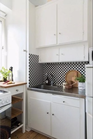 26平米混搭小户型单身公寓厨房设计装修图片