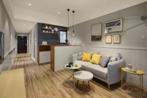 北欧风格45平米小户型客厅单身公寓装修效果图