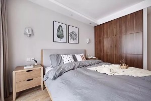 现代北欧风格80平米三居室卧室装修效果图