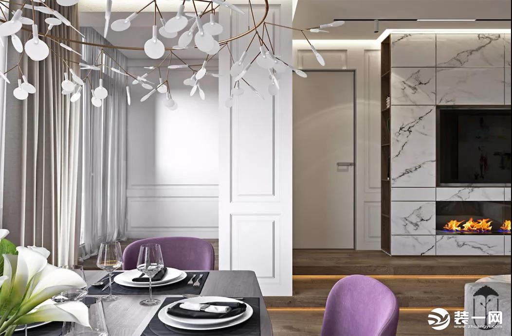 紫色餐厅设计效果图