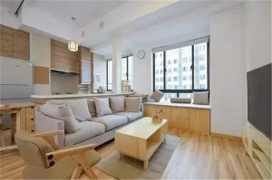 70平loft日式单身公寓客厅装修效果图