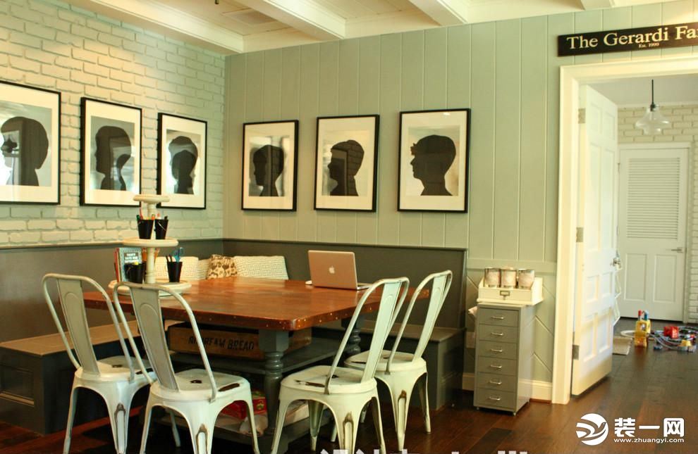 复古风格家庭卡座餐厅设计图片