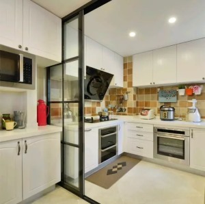 80平米现代美式风格三居室厨房装修效果图