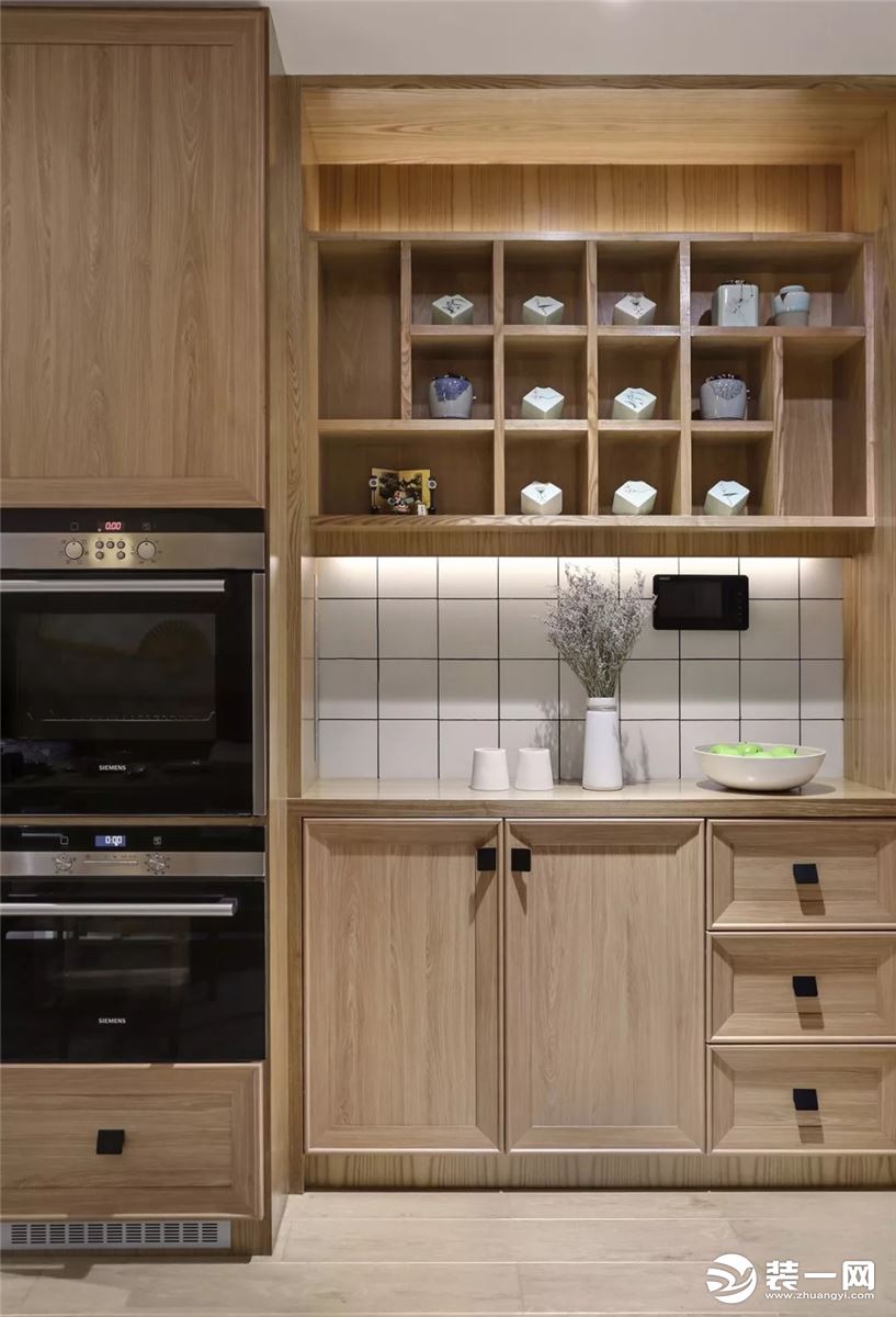 日式风格105平米三居室厨房装修效果图