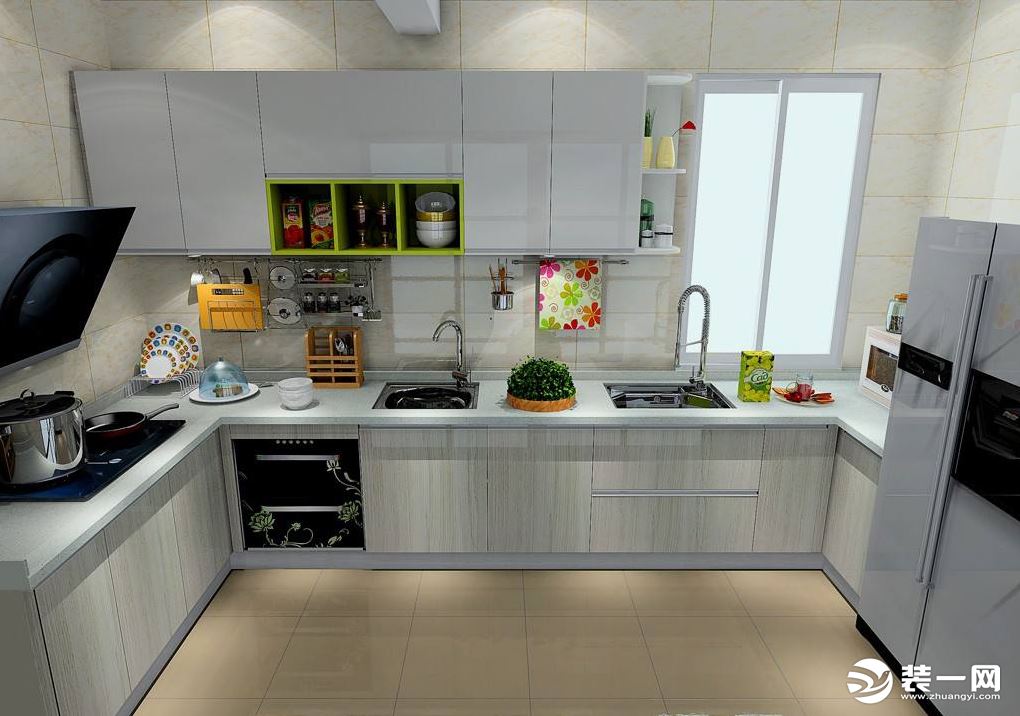 2019最新u型厨房设计简约时尚u型厨房橱柜设计图片