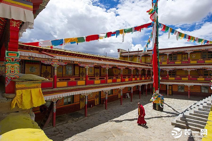 西藏拉萨色彩运用建筑装修图