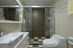 现代风格90平米两室两厅卫生间装修效果图