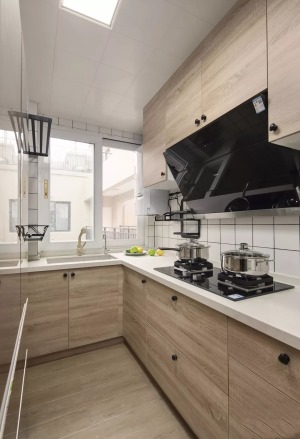 日式风格105平米三居室厨房装修效果图