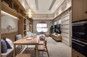 日式风格105平米三居室餐厅装修效果图