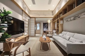 日式风格105平米三居室客厅装修效果图