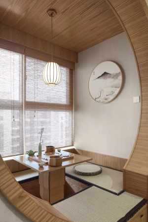 日式风格105平米三居室阳台装修效果图