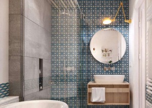 家裝北歐風格瓷磚背景墻衛生間瓷磚設計效果圖