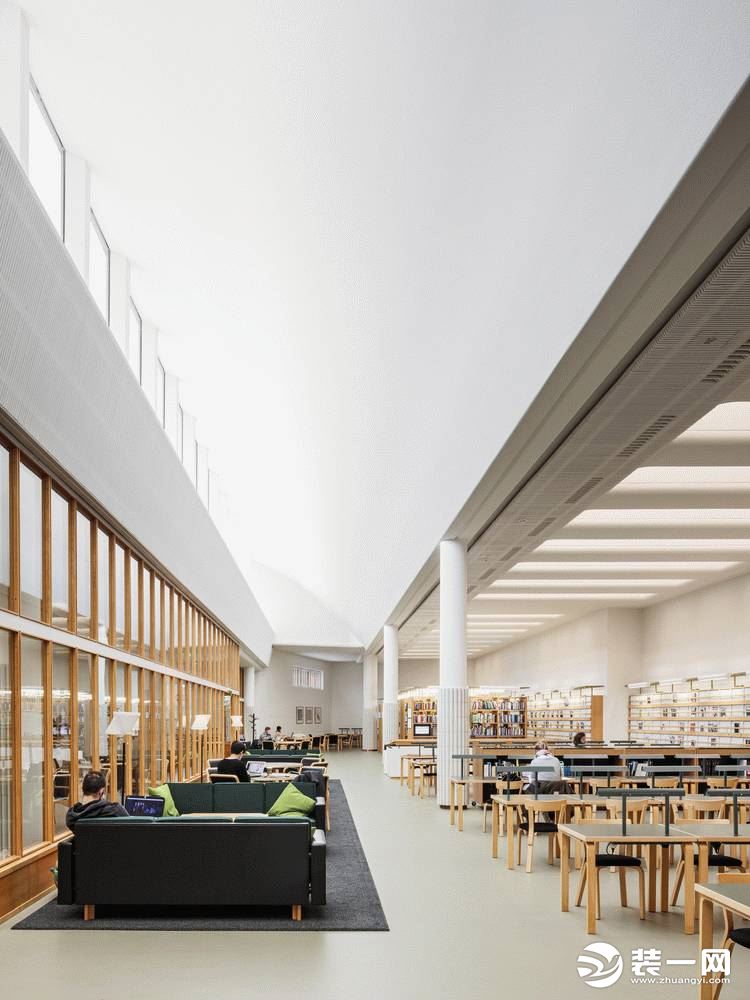 1000平米现代简约风格图书馆装修效果图