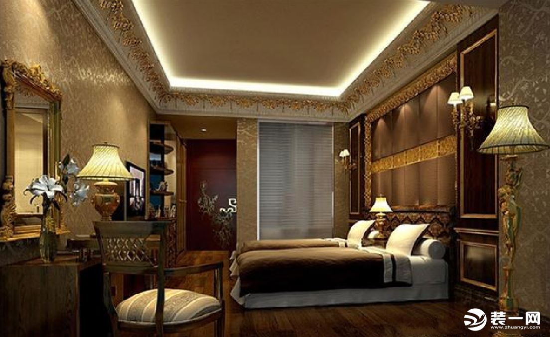 藏式酒店设计酒店卧室藏式风格装修效果图
