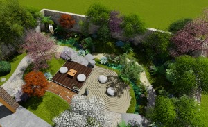 別墅庭院花園設計效果圖
