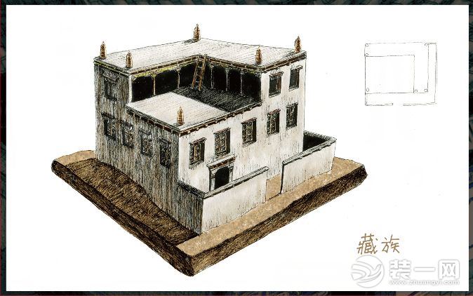 藏族民居碉房设计效果图