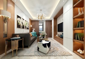 2019最新现代轻奢风格小户型客厅装修效果图片
