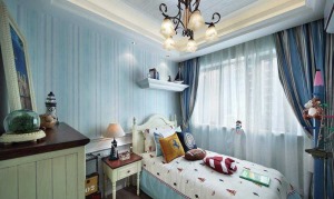 2019最熱淺藍色系兒童房設計兒童房壁紙裝修效果圖片