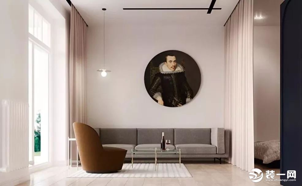 现代简约风格客厅挂画装修效果图片