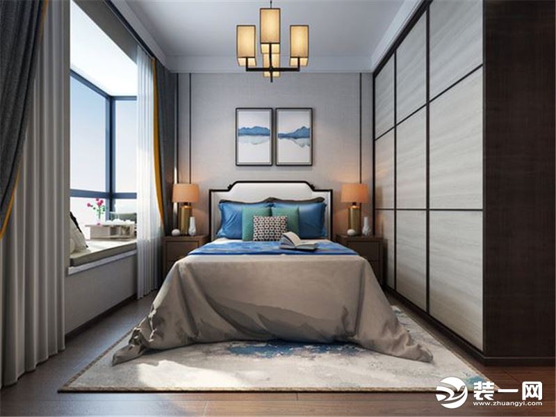 139平中式风格四居室卧室装修设计