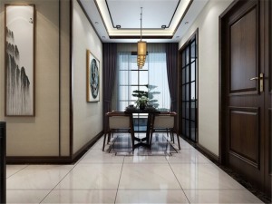 139平中式风格四居室餐厅装修设计